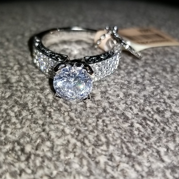 JT Jewel Trends White Gold Overlay Engagement Ring - Picture 12 of 14